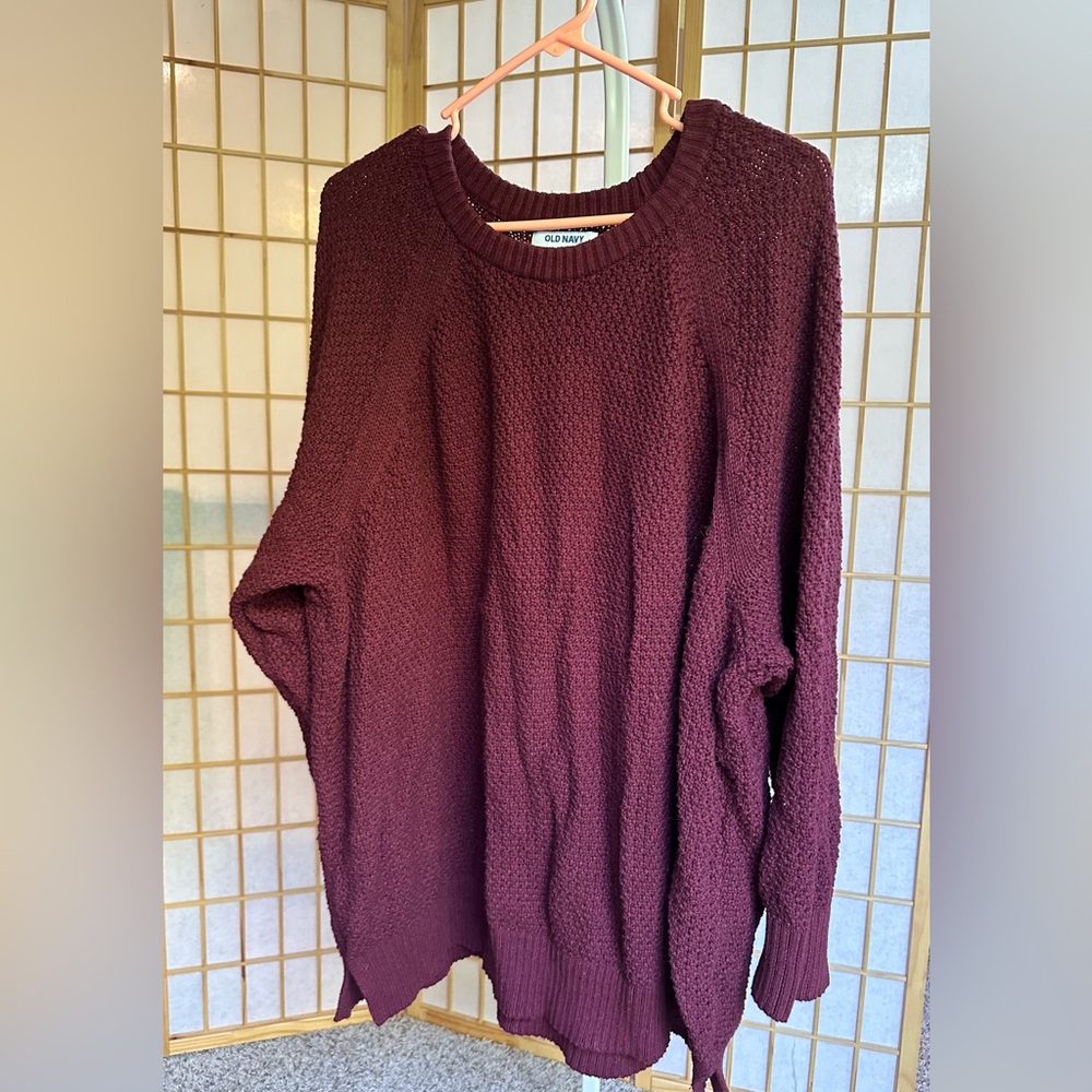 Tunic length maroon sweater. Worn once.